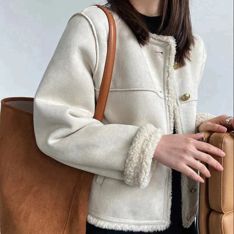Veste Femme Élégante en Daim Chaud 4