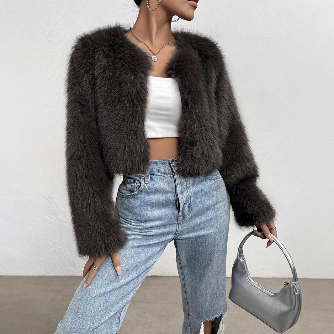 Veste Femme Élégante en Fausse Fourrure 5