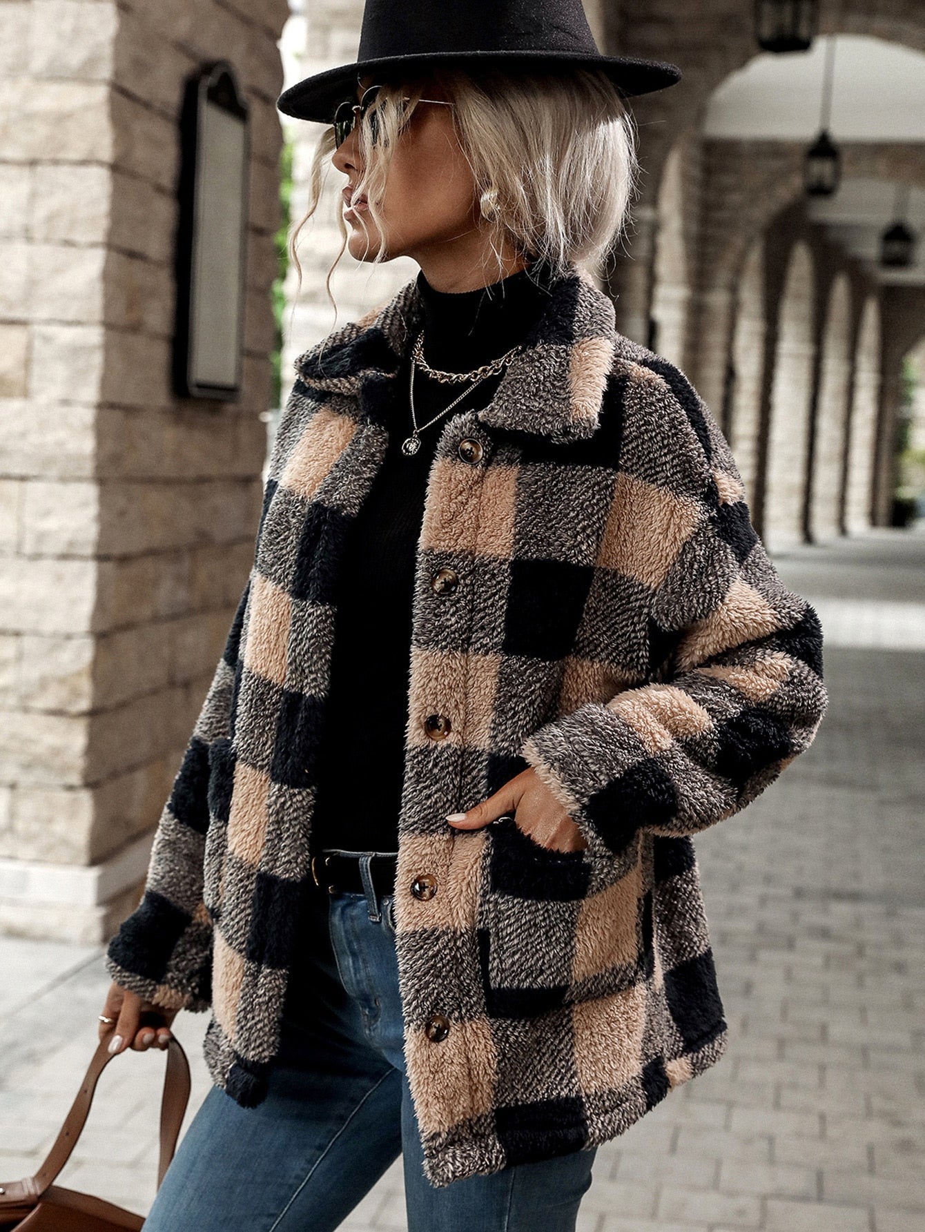 Veste Femme Élégante en Flanelle Chic 0