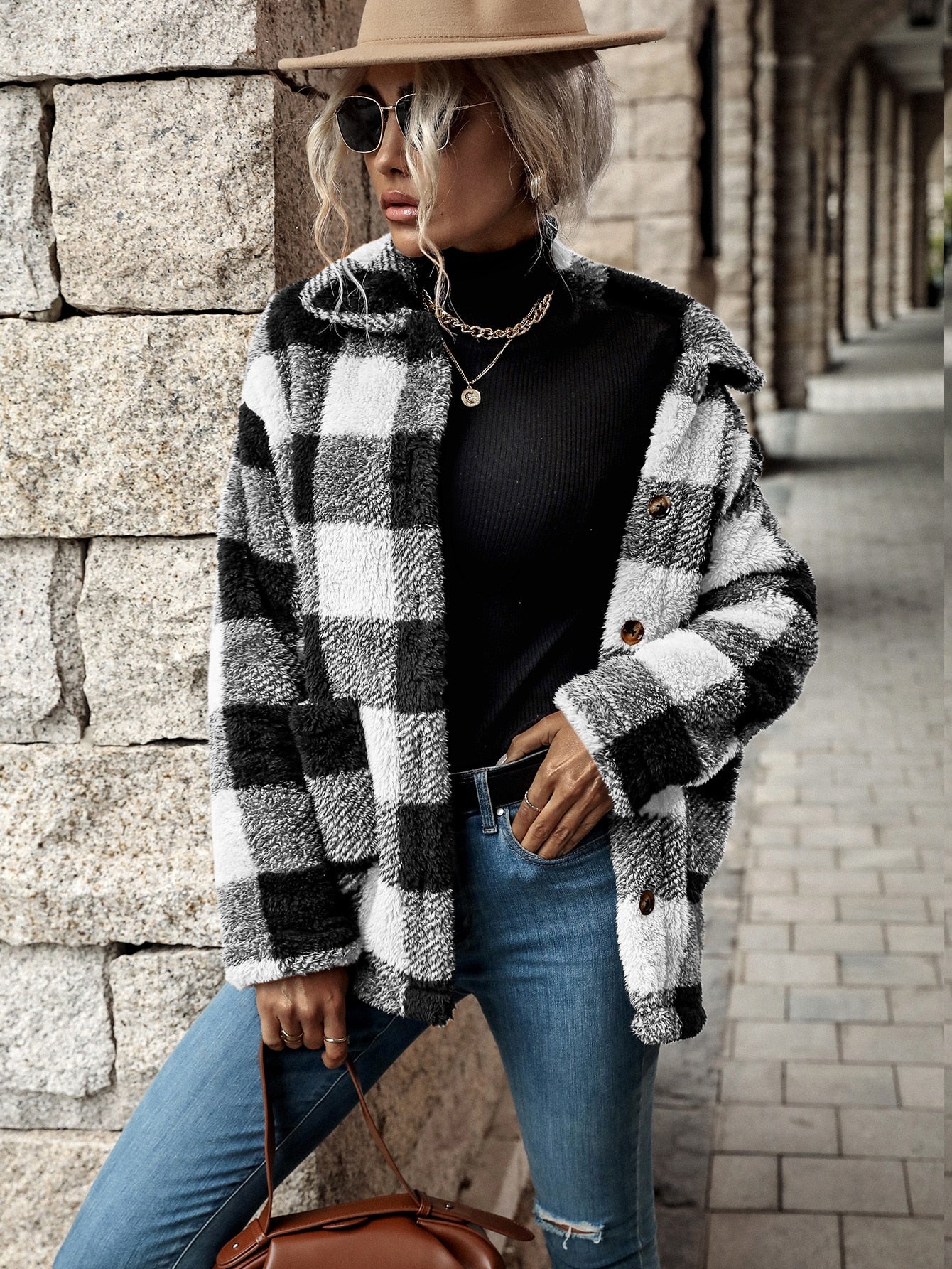 Veste Femme Élégante en Flanelle Chic 1