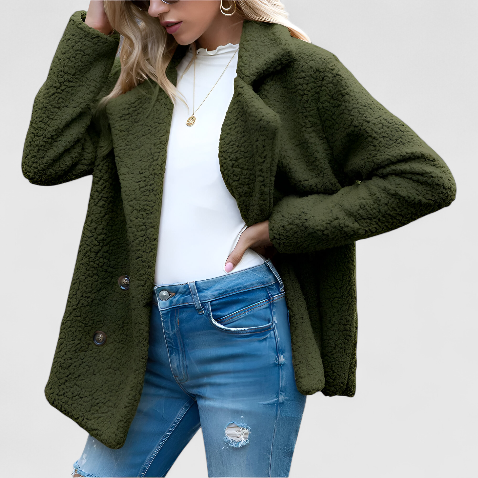 Phoebe | Veste Femme Élégante en Sherpa Doux