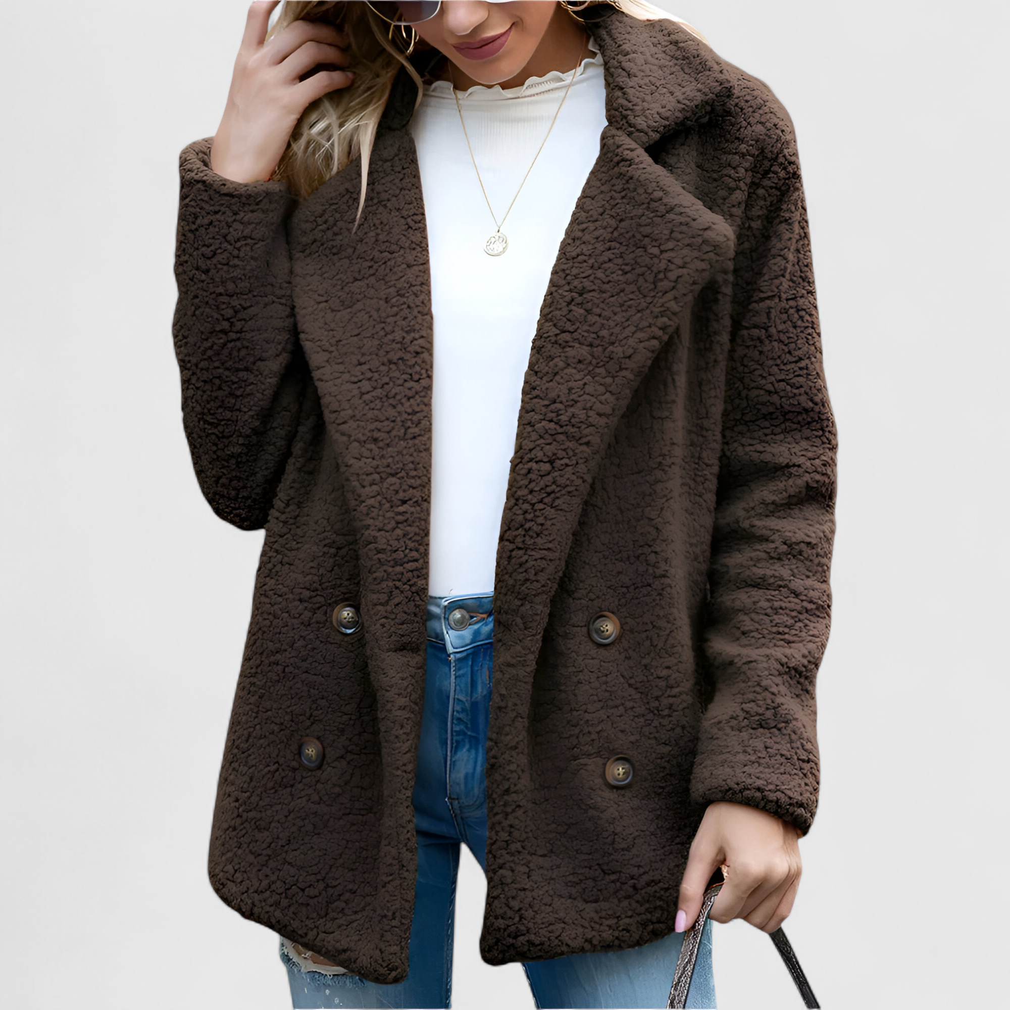 Phoebe | Veste Femme Élégante en Sherpa Doux