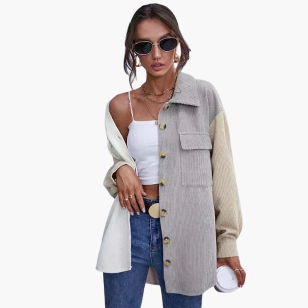 Veste Femme Élégante en Velours Côtelé 0
