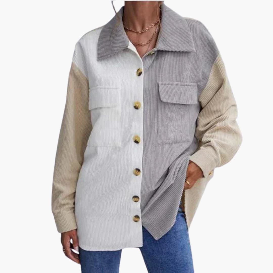 Veste Femme Élégante en Velours Côtelé 2