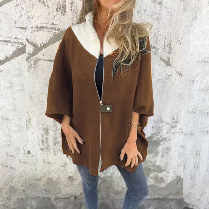 Veste Femme Longue Élégante Bicolore 4