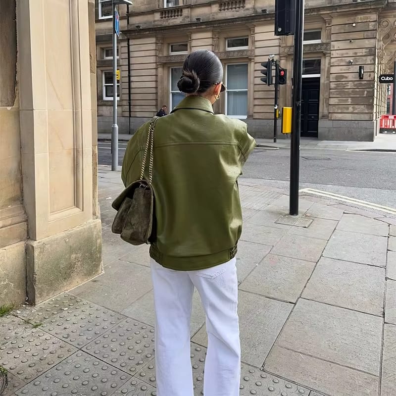 Veste Femme Oversize en Similicuir Tendance 3