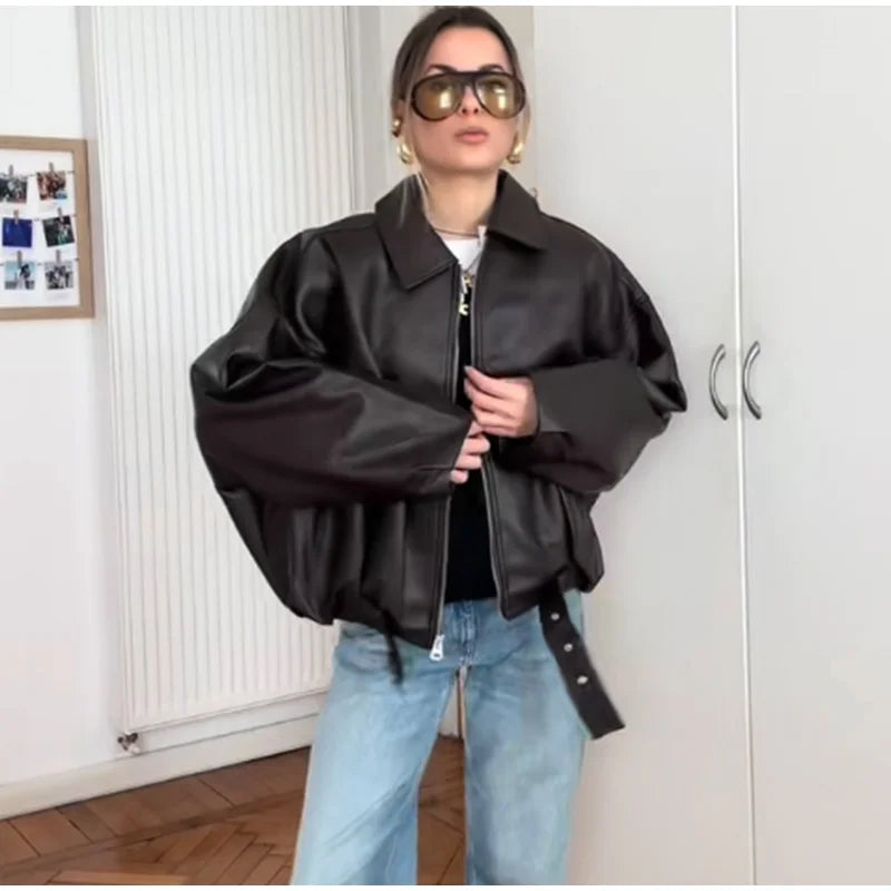 Veste Femme Vintage Ample Style Streetwear 3