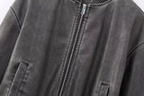 Veste Femme Vintage Élégante en Cuir PU 5