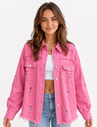 Veste en Jean Femme Colorée Printemps - Coupe Cintrée, Tendance &