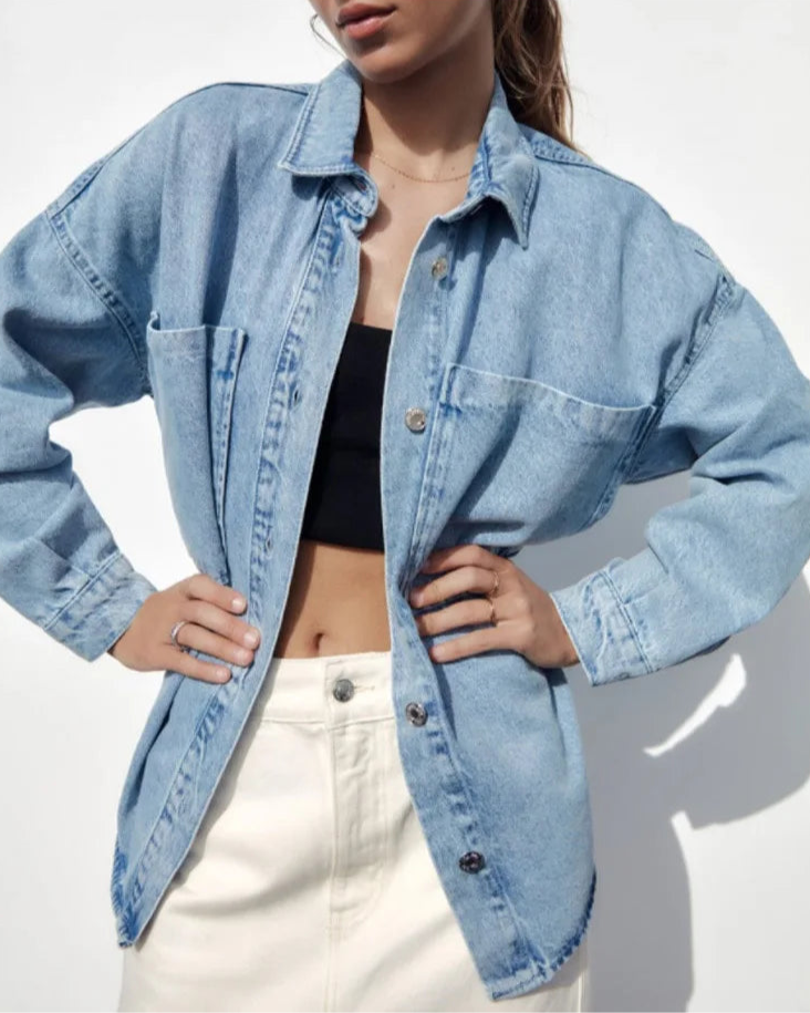 Veste en Jean Femme Décontractée Polyvalente 1