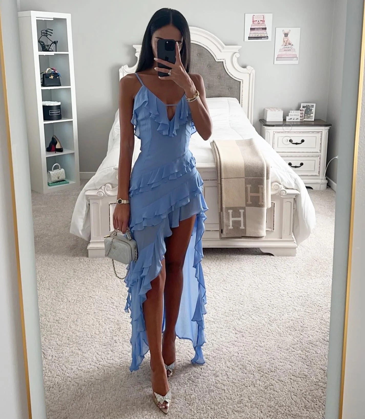 dresses : Alessia - Robe Élégante Asymétrique avec Volants et Bretelles Fines in van Seroa