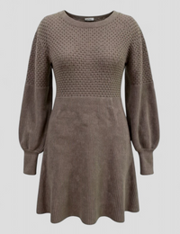 Mini-Kleid aus Baumwolle für Damen Beige Kleider Damenmode