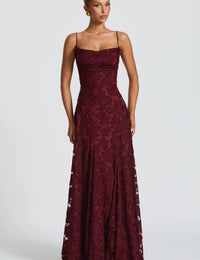 Aveline | Elegantes Spitzen-Corsagen-Maxikleid – Glamouröses Abendkleid