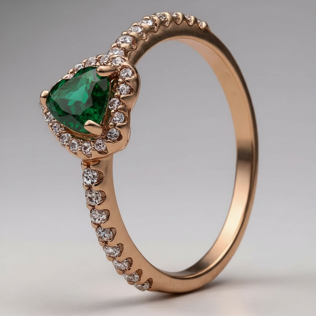 Amelia | Bague de Fiançailles Femme Argent Diamant Coeur