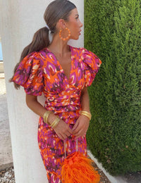 Robe Midi Fleurie Emery Fluide Femme - Élégante, Légère pour