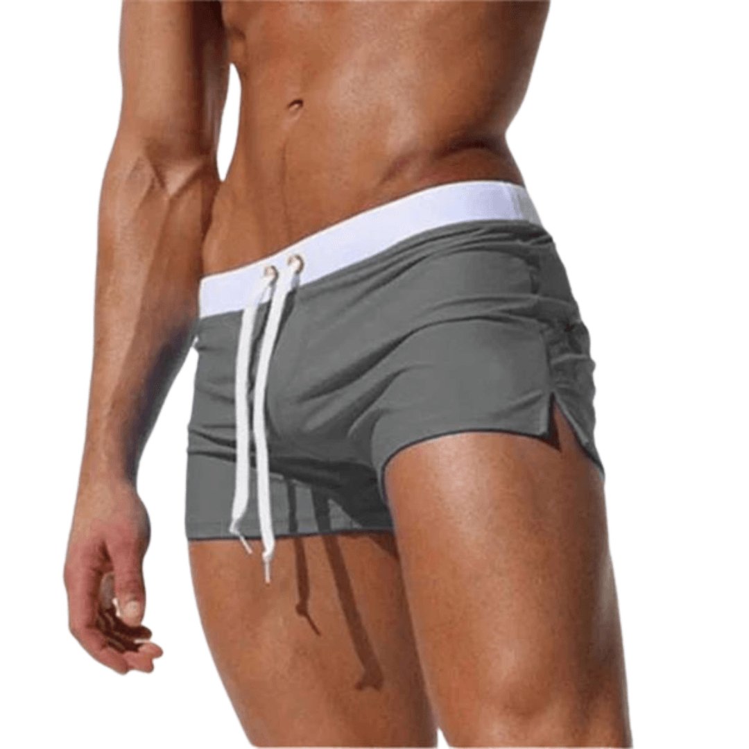 swimwear : Joseph – Short de bain ultra-ajusté, taille basse, à séchage rapide in Gris van Seroa