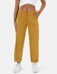 Damenhose aus Cord, hohe Taille