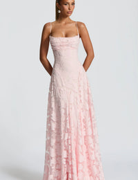 Maxikleid Damen Sommer Blumenmuster Fließend - Dünne Träger, Elegant für