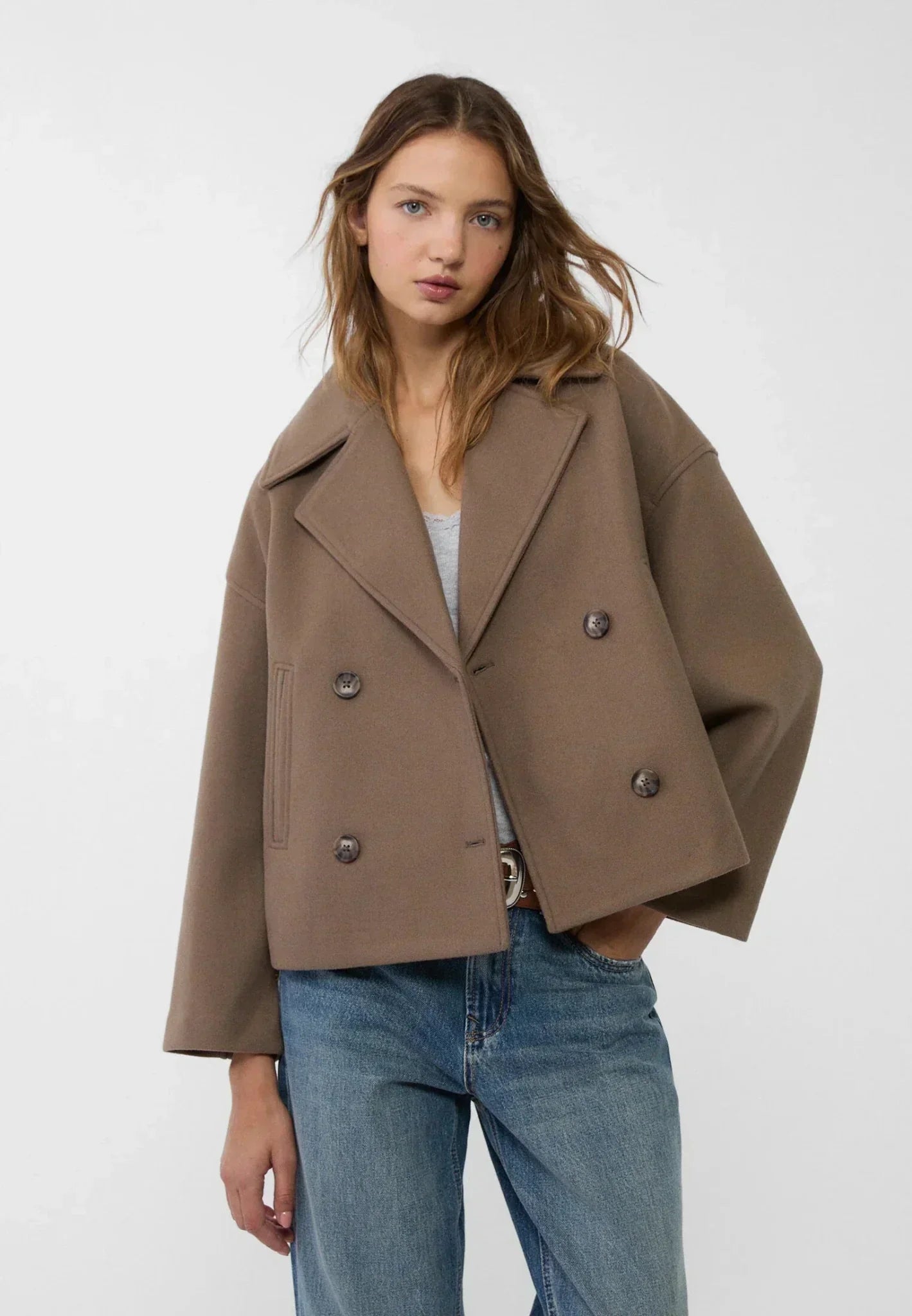 other : Rylee – Veste chic Croisée en Laine in Marron van Seroa
