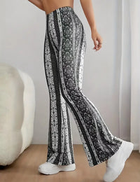 Fließende Damenhose mit Print aus Polyester