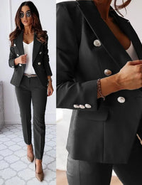 Tailored Double-Breasted Women's Suit with Modern Fit