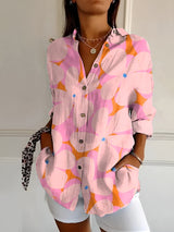 top blouses : Amara – Blouse en coton à boutons, inspirée par l’océan et pleine de vitalité in Fleur Rose van Seroa