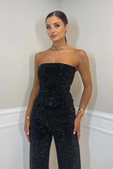 dresses : Hadley – Combinaison de Soirée Élégante Sans Bretelles à Paillettes et Coupe Tailleur in van Seroa
