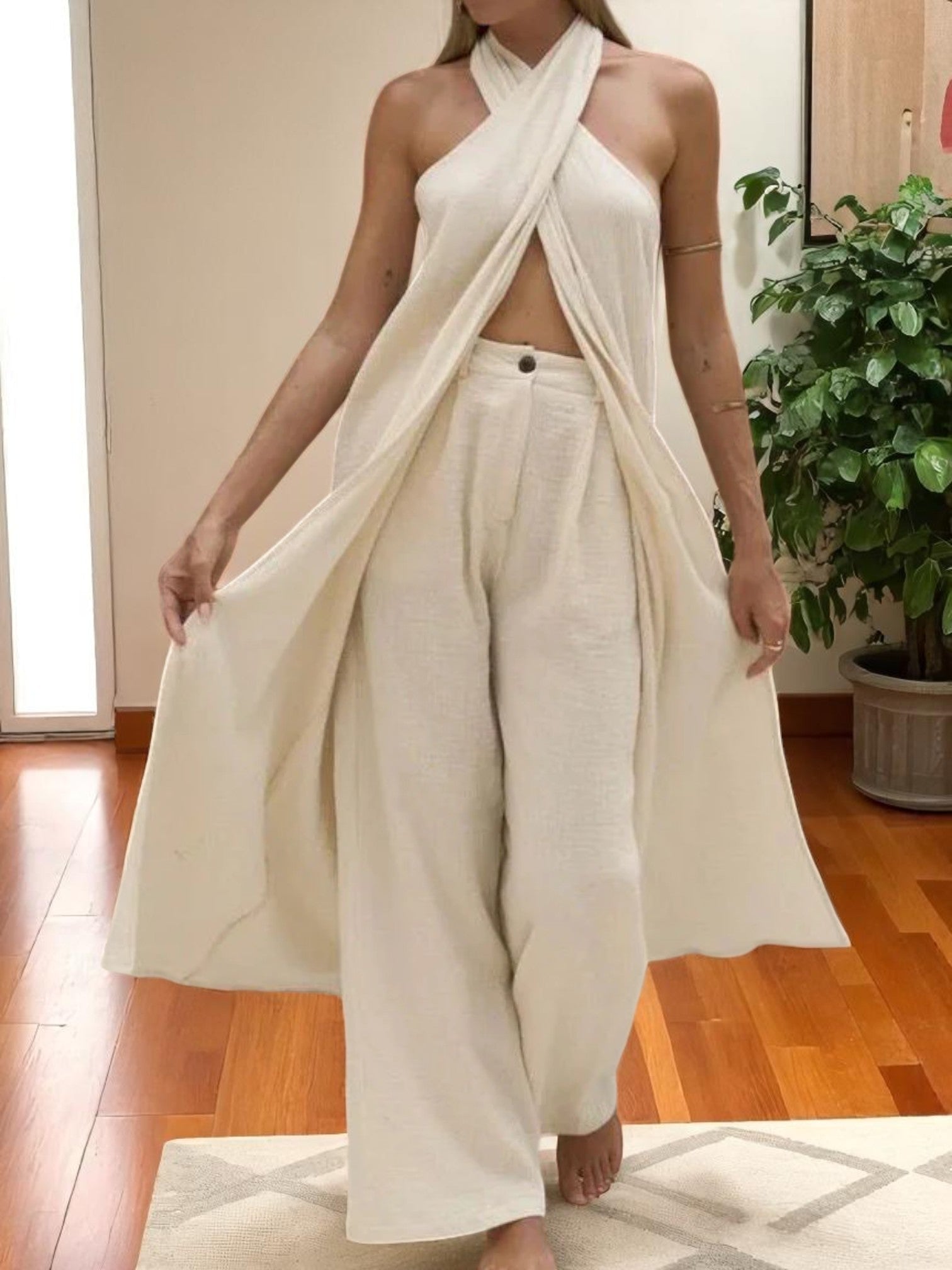 dresses : Christina | Ensemble Femme en Lin et Coton Ample in van Seroa