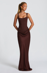 Hourglass Maxi Dress Sculpted Silhouette, Effortless Style