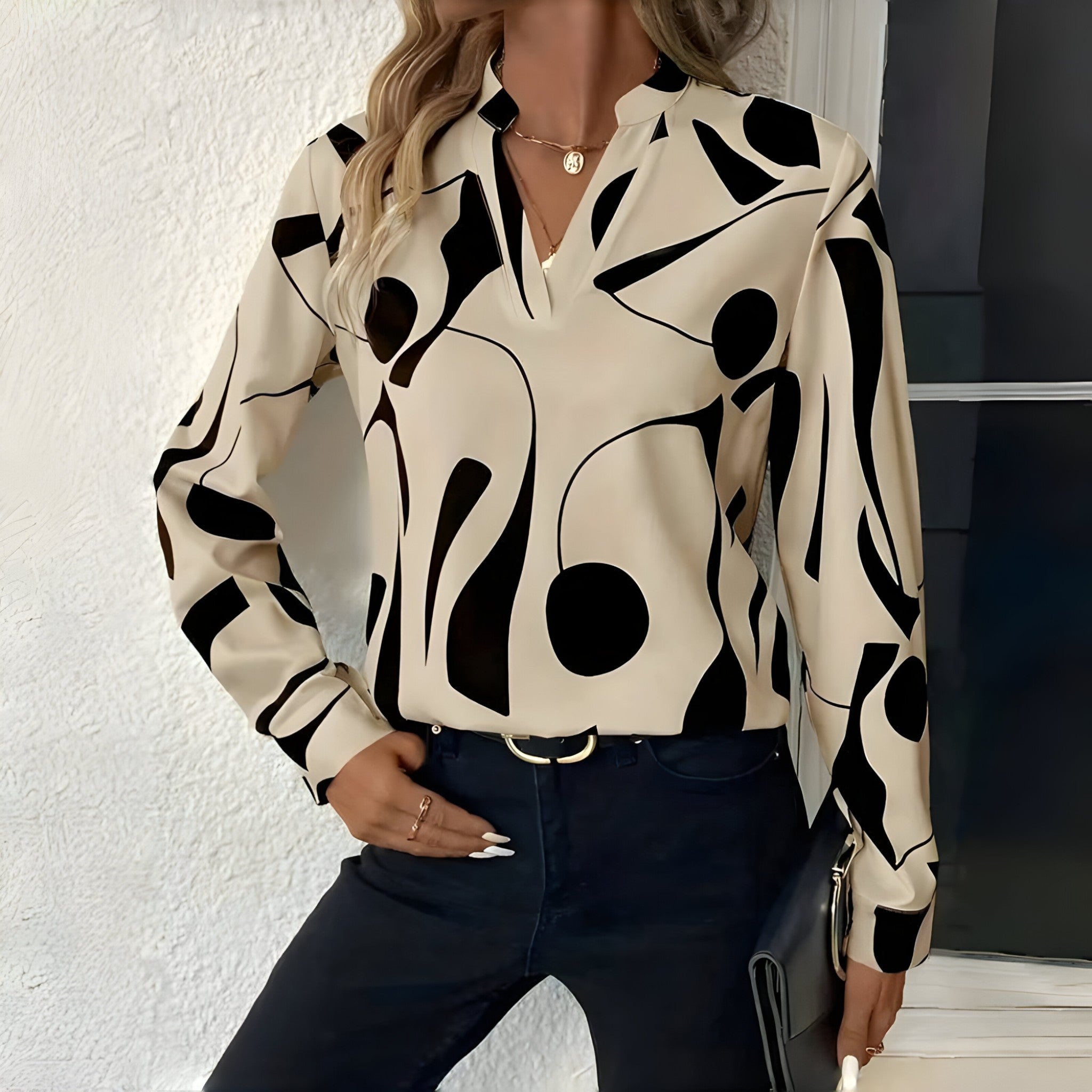 top blouses : Florence | Chemisier Femme Élégant en Tissu Respirant in van Seroa