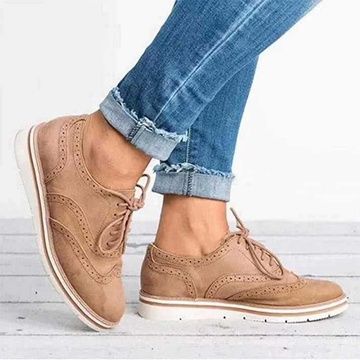 other : Mila | Chaussures Femme Cuir Élégantes Anti-Glissantes in Kaki van Seroa