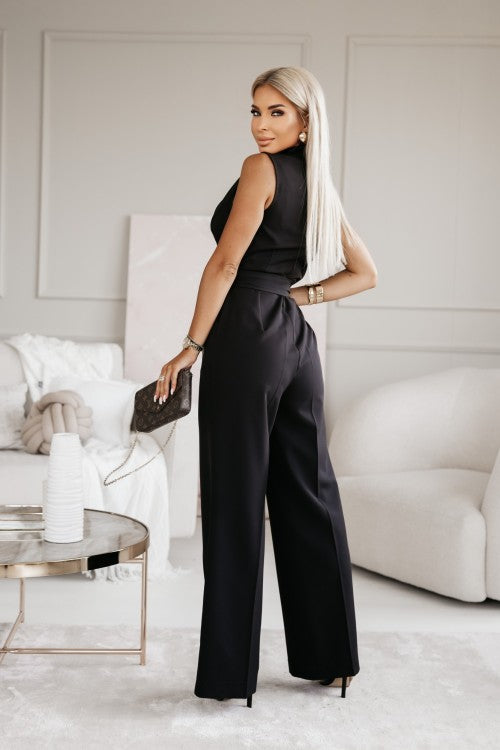 dresses : Sofia – Combinaison Élégante Sans Manches à Jambes Larges et Ceinture in van Seroa