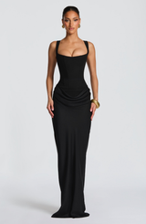 Maxikleid mit Sanduhr-Silhouette, müheloser Stil