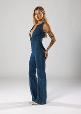dresses : Bianca – Combinaison en jean évasée à fermeture zippée, inspirée du style vintage in van Seroa