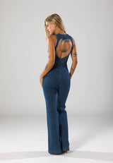 dresses : Bianca – Combinaison en jean évasée à fermeture zippée, inspirée du style vintage in van Seroa