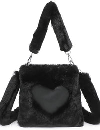Sac à Main Femme Moelleux en Forme de Cœur
