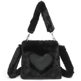 bags : Stella | Sac à Main Femme Moelleux en Forme de Cœur in Noir 22x22x4CM van Seroa