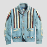 men Gebreide Adrian Vintage Jacquard Lapel Knit Cardigan Timeless