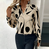 top blouses : Florence | Chemisier Femme Élégant en Tissu Respirant in Crème Noir van Seroa