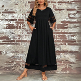 dresses : Andrea – Robe Longue Élégante avec Manches en Tulle pour un Style Chic Sans Effort in van Seroa