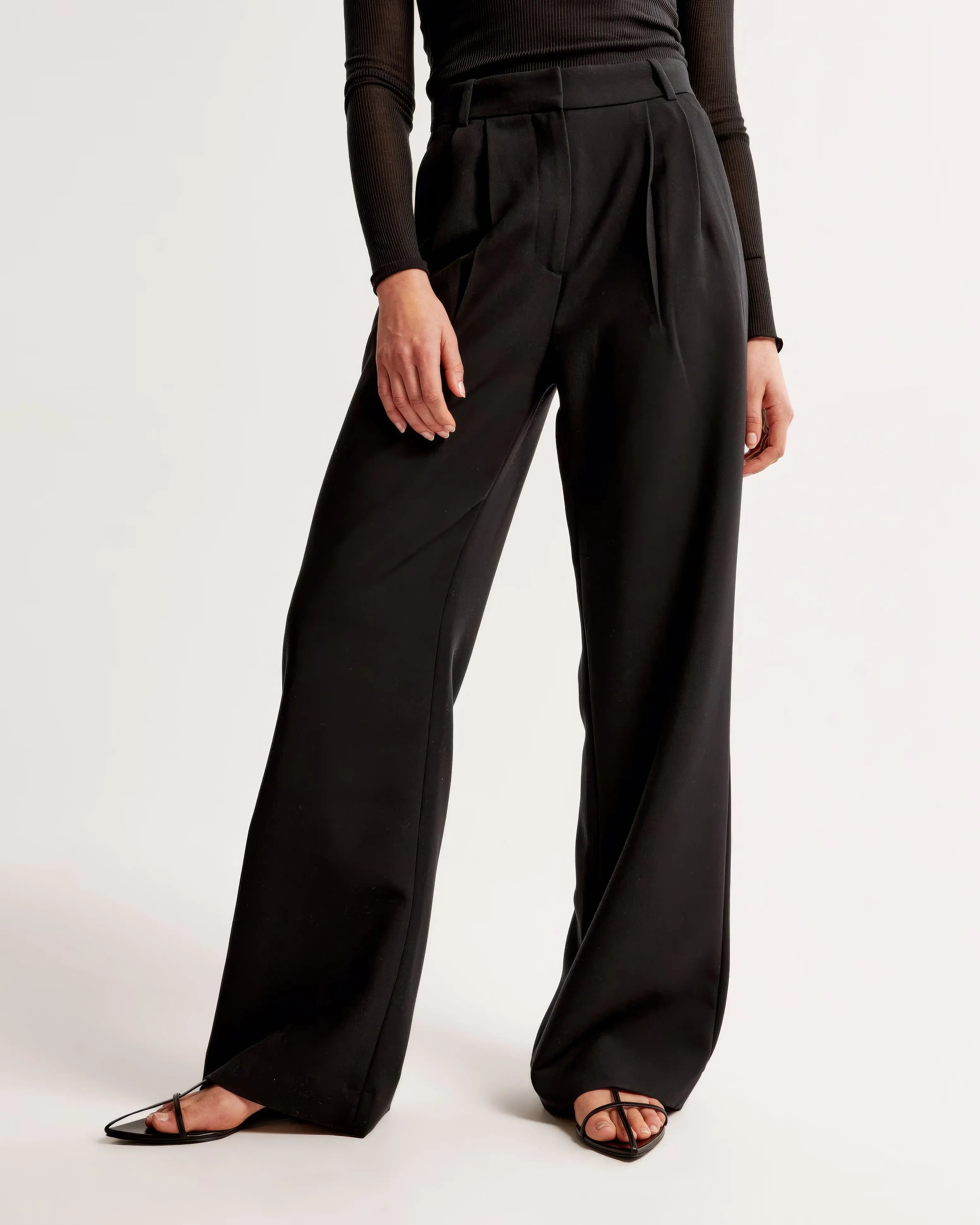 skirts : Lena - Pantalon Élegant Taille Haute à Jambe Large et Coupe Tailleur in van Seroa