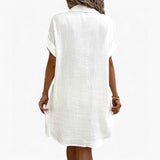 Leichtes Sommerkleid Damen aus Leinen-Baumwoll-Mischung - Perfekt für Strand und Urlaub