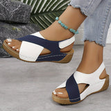 sandals : Lucy - Sandales à semelles compensées confortables avec soutien de la voûte plantaire in Bleu van Seroa