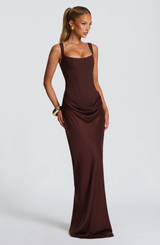 Hourglass Maxi Dress Sculpted Silhouette, Effortless Style
