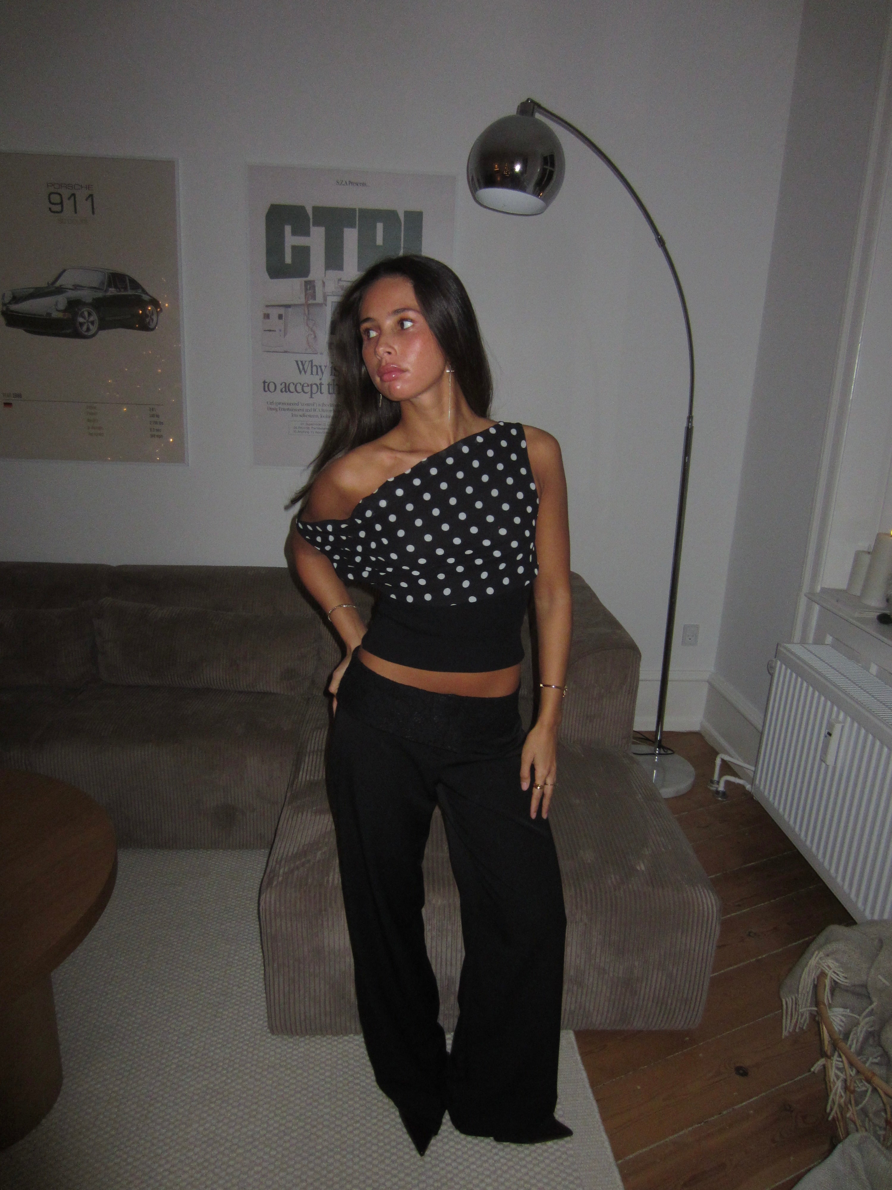 top blouses : Lara | Haut Femme Aéré à Pois in van Seroa