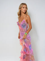 dresses : Annelie – Élégante Robe Longue Transparente À Volants in van Seroa