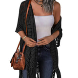 Cozy Summer Hollow-Out Tassel Outerwear Cardigan