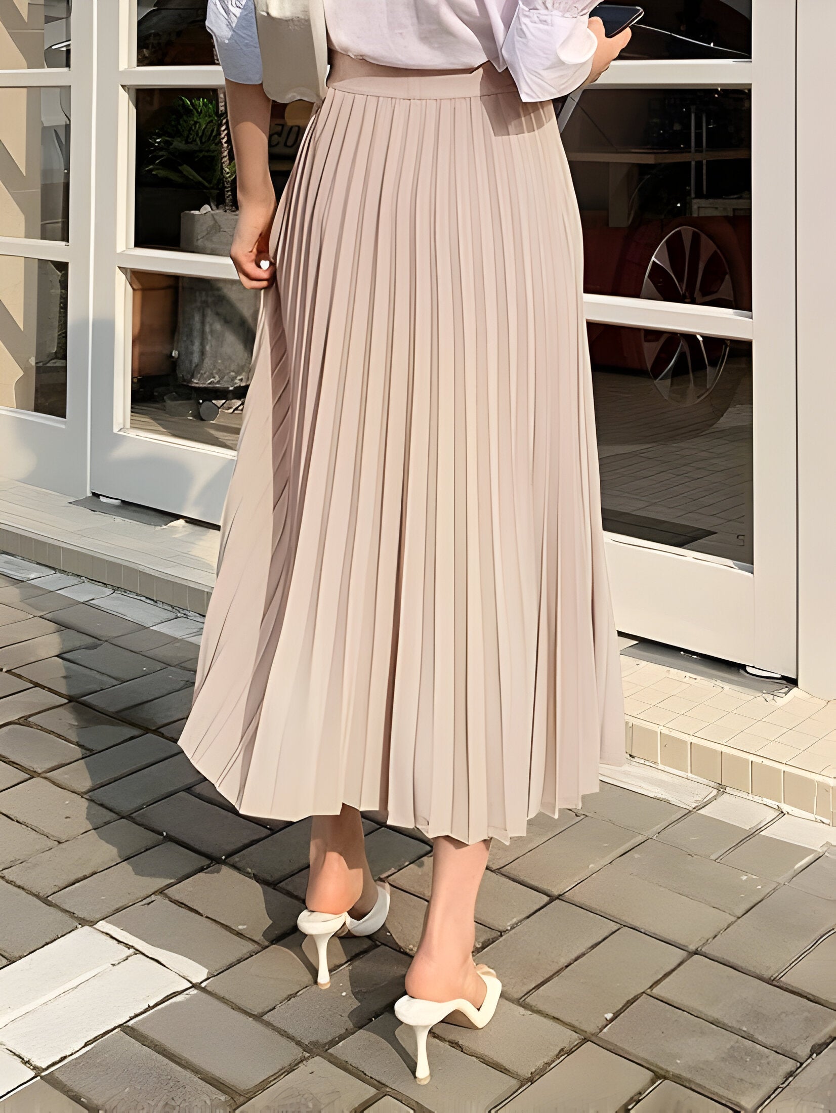 skirts : Annika | Jupe Longue Plissée Femme Taille Haute Élégante in van Seroa