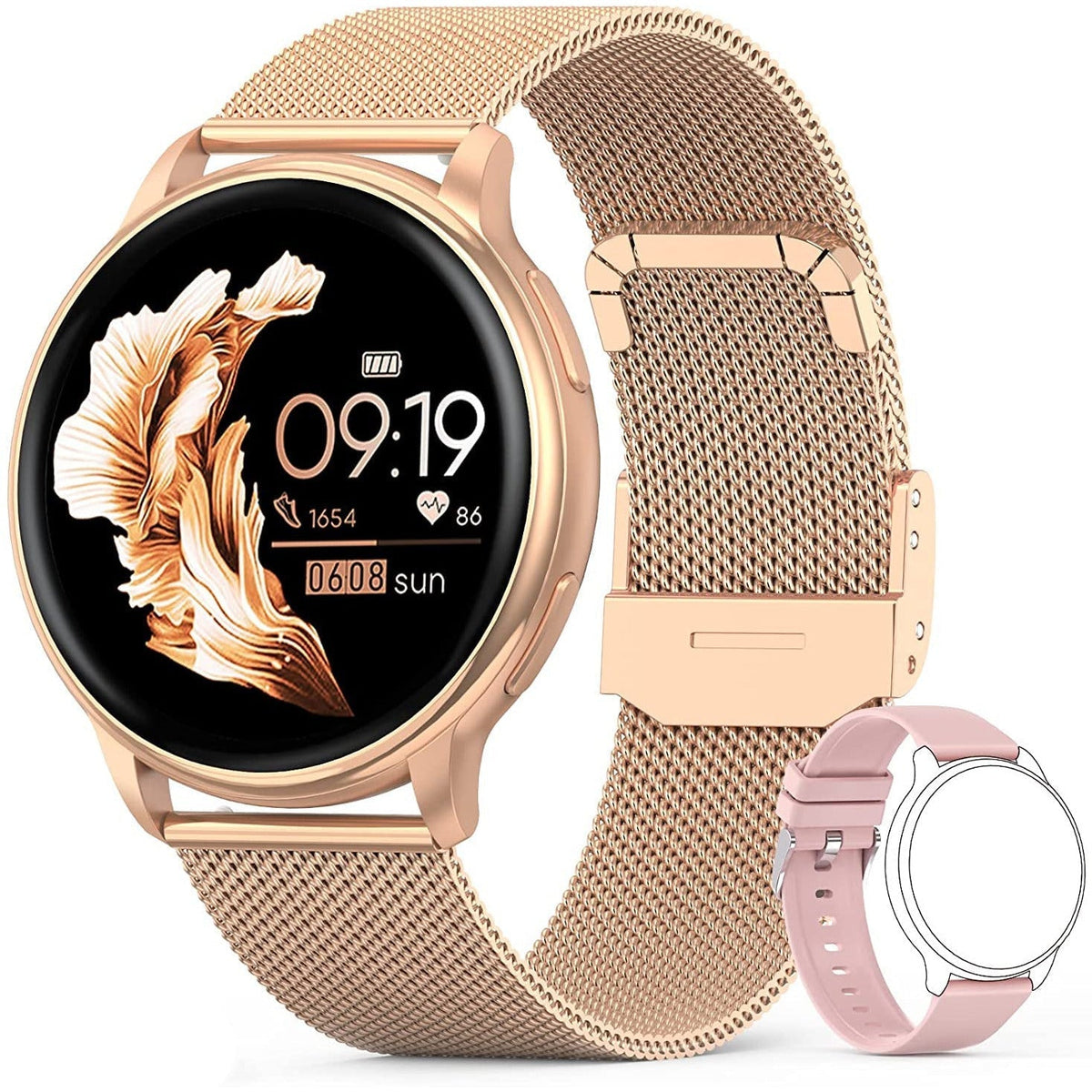 Harper - Montre Connectée Multifonctions en Or Rose