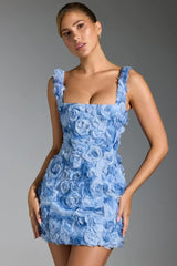 dresses : Elena – Robe courte moulante avec appliqué rose 3D sculpté in van Seroa